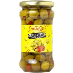 Spañasol Olives Vertes aux Poivrons Pot en Verre 300g